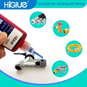 Removable Thixotropic Thick Blue Liquid PTFE Plumber Glue 5543 Pipe Thread Sealant Gasoline-Resistant Adhesive for Pipe Fittings