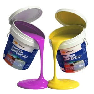 Rubber Waterproof Coating for Roofs, Swimming Pools, and Bathrooms, Crack-Resistant
