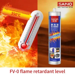 SANVO Neutral One component Fire Retardant High Temperature Silicone Sealant for Construction Use Time Saving Fast Repair