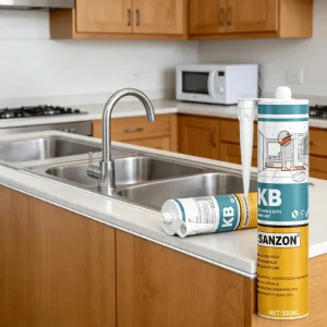 SANZON Kitchen & Bath Sanitary Sealant 300ml Mildew Proof Aging Resistance for Bathtub Shower Room Toilet Pedestal Basin