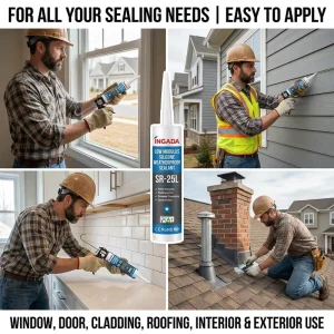 SR-25L Neutral Silicone Sealant Waterproof Low-Modulus High-Elasticity UV-Resistant Sealant for Construction Curtain Walls