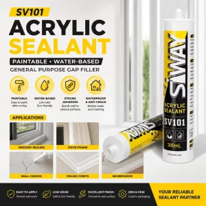 300ml Paintable Waterproof Siliconized Acrylic Sealant for Interior Wall Gaps