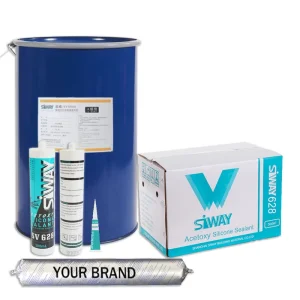 SV628 One-Part GP Clear Acetic Silicone Sealant, 300ml/600ml/200L, for Windows, Doors, and Glass