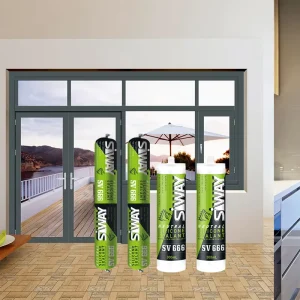SV666 Silicone Rubber Adhesive, Fast-Curing, Waterproof, Anti-Mold, Neutral-Cure Clear Sealant for Windows, Doors, and Glazing