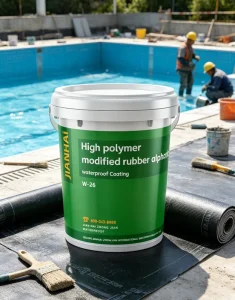 Seamless Liquid Bitumen Rubber Waterproof Coating for Swimming Pool Exterior Walls and Tiles, W-26