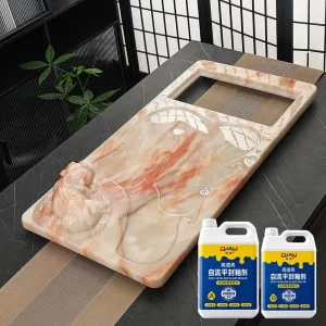 Self-Leveling Epoxy AB Stone Glaze Coating, High-Translucency Sealer for Marble Slabs