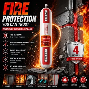 Silicone Fireproof Glue for Installation and Fixing of Fireproof Glass in Construction Pu Sealant 600ml