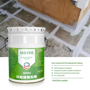 Single-Component Gray Polyurethane Waterproof Roof Paint with MS Polymer for Basement and Pool Coating