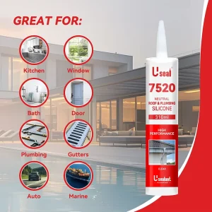 Transparent Neutral Silicone Sealant for Steel Roofs, Gutters, Ceilings, and Plumbing Leakage Repair