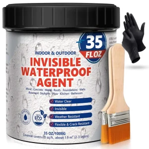 Transparent Waterproof Acrylic Sealant, 35 Oz, Roof Repair for Walls, Windows, Bathrooms and Kitchens