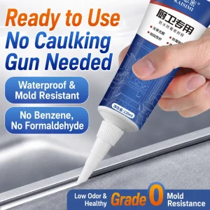 Transparent Waterproof Mildew-Resistant Glass Sealant for Kitchen and Bathroom Edge Sealing and Sink Gaps