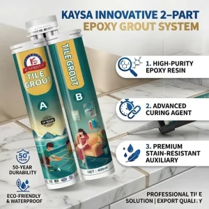 Two-Component Epoxy Resin Tile Grout Adhesive with Chemical Curing for Construction