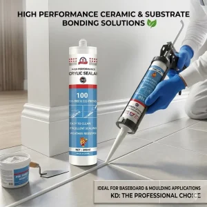 Water-Based Acrylic Tile Adhesive for Ceramic Bonding, Low Odor, One-Component, Ready-to-Use