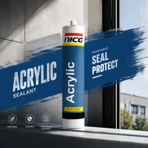 Waterproof Acrylic Sealant Weather-Resistant Gap Filler Caulk for Kitchen, Bathroom, Windows, and Door Frames