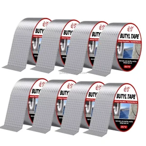 Waterproof Aluminum Butyl Tape Aluminum Foil Tape with Butyl Rubber for Window Metal Roof Flashing Patching and Leak Repair