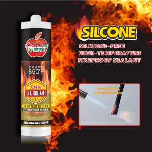Waterproof Fire Retardant High Temp Silicone Adhesive for Indoor Outdoor Door Window Frame Fire Insulation Board Sealing