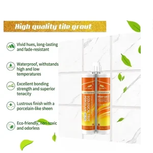 Waterproof Mildew-Resistant Smooth-Finish High-Strength Two-Component Tile Grout for Apartment Shower Walls and Floors