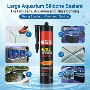 Waterproof Silicone Adhesive for Large Aquarium Glass, Fish Tanks, and Fish Ponds