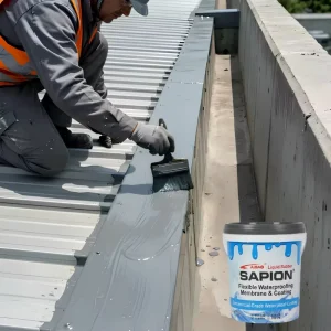 Weather-Resistant Liquid Rubber Waterproof Coating for Concrete Roofs and Gutters