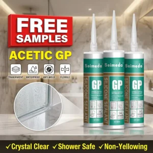 Weatherproof Fast Curing GP Silicone Sealant Strong Glass Bonding Crystal Clear UV Resistant Anti Fungal Bathroom Kitchen Window