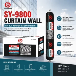 Weatherproof Silicone Sealant Non Corrosive Anti Yellowing Flexible Caulk for Facade Stone Roof Outdoor Engineering Seam Filling