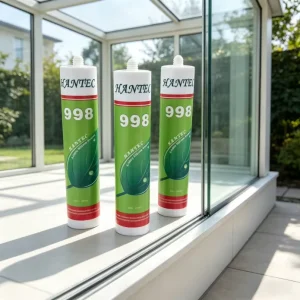 Weatherproof UV Resistant Acidic Silicone Adhesive for Solar Panel Photovoltaic Glass Bonding and Frameless Module Sealing