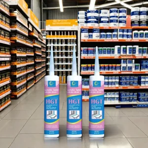 White Caulk Adhesive and Sealant for Home Repairs and Projects