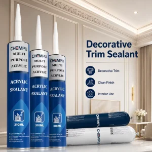 White Water-Based Elastic Acrylic Caulk for Exterior Panel Seams