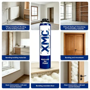 XMCF20 Polyurethane Foam Adhesive for Wooden Door Installation Bonding and Fixing Sound and Thermal Insulation