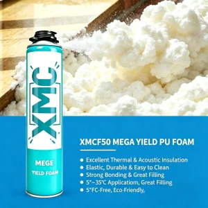 XMCF50 Mega Yield PU Foam High Expansion Insulation Sealant for UPVC Masonry Glass Steel Aluminum Timber